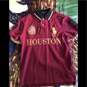 Maroon big pony Ralph Lauren dress shirt